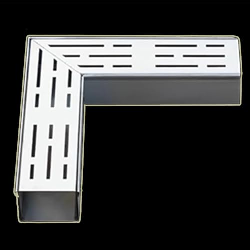 IMUNKT 304 Edelstahl Lineare Entwässerungsrinne 3.5cm 5cm Breiter Bodenablaufsystem Für Badezimmer Terrasse Garten Pool Regenrinnen 90° Winkel(70 * 50mm(2.8 * 2in)) von IMUNKT
