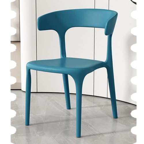 IMUNKT 45cm Esszimmerstuhl Kunststoff Stapelstuhl Küchenstuhl Hochlehner Gartenstühle Terrassenstuhl Für Esszimmer, Wohnzimmer, Schlafzimmer(Dark blue) von IMUNKT
