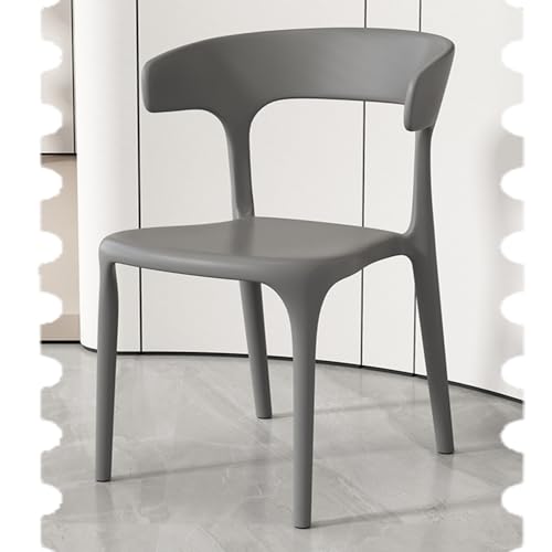 IMUNKT 45cm Esszimmerstuhl Kunststoff Stapelstuhl Küchenstuhl Hochlehner Gartenstühle Terrassenstuhl Für Esszimmer, Wohnzimmer, Schlafzimmer(Grey) von IMUNKT