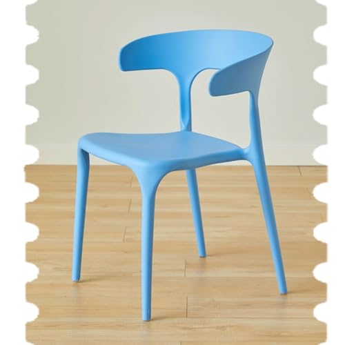 IMUNKT 45cm Esszimmerstuhl Kunststoff Stapelstuhl Küchenstuhl Hochlehner Gartenstühle Terrassenstuhl Für Esszimmer, Wohnzimmer, Schlafzimmer(Light blue) von IMUNKT