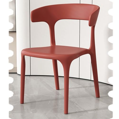 IMUNKT 45cm Esszimmerstuhl Kunststoff Stapelstuhl Küchenstuhl Hochlehner Gartenstühle Terrassenstuhl Für Esszimmer, Wohnzimmer, Schlafzimmer(Red) von IMUNKT