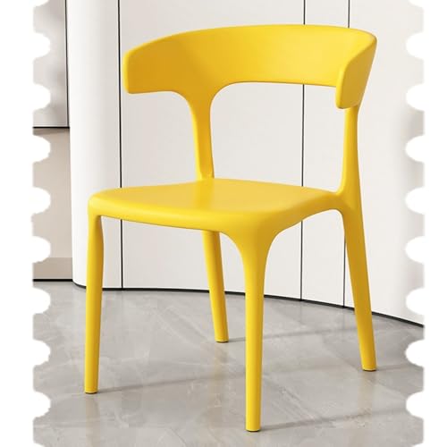 IMUNKT 45cm Esszimmerstuhl Kunststoff Stapelstuhl Küchenstuhl Hochlehner Gartenstühle Terrassenstuhl Für Esszimmer, Wohnzimmer, Schlafzimmer(Yellow) von IMUNKT