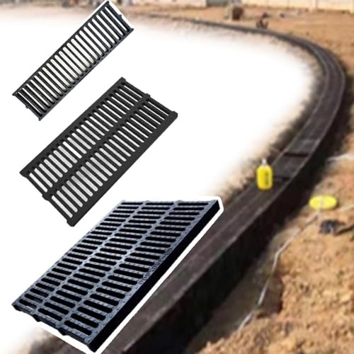 IMUNKT 50x10/15/20/25cm Abflussgitter Kunststoff Abflusssiebe Kanalabdeckung, Entwässerungssysteme, Regenwasserbrunnen, Rechteckige Abwasserrost(50x30x2.5cm/19.7x11.8x1in) von IMUNKT