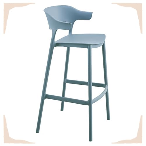 IMUNKT 65cm 75cm Tresenhocker Stapelbar Kunststoff Barstuhl Bistrohocker Mit Rückenlehne Modern Küchenstuhl Barhocker Für Bistro Café Küche(Blue,65cm/26in) von IMUNKT