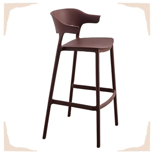 IMUNKT 65cm 75cm Tresenhocker Stapelbar Kunststoff Barstuhl Bistrohocker Mit Rückenlehne Modern Küchenstuhl Barhocker Für Bistro Café Küche(Brown,65cm/26in) von IMUNKT