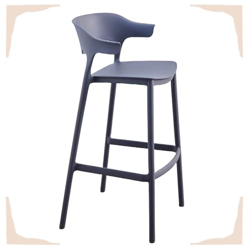 IMUNKT 65cm 75cm Tresenhocker Stapelbar Kunststoff Barstuhl Bistrohocker Mit Rückenlehne Modern Küchenstuhl Barhocker Für Bistro Café Küche(Dark grey,75cm/30in) von IMUNKT