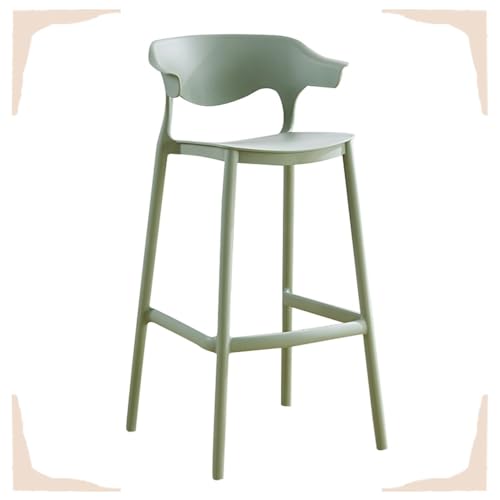 IMUNKT 65cm 75cm Tresenhocker Stapelbar Kunststoff Barstuhl Bistrohocker Mit Rückenlehne Modern Küchenstuhl Barhocker Für Bistro Café Küche(Green,75cm/30in) von IMUNKT