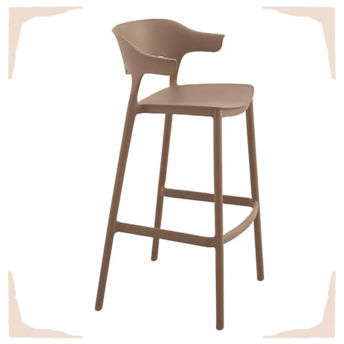 IMUNKT 65cm 75cm Tresenhocker Stapelbar Kunststoff Barstuhl Bistrohocker Mit Rückenlehne Modern Küchenstuhl Barhocker Für Bistro Café Küche(Khaki,75cm/30in) von IMUNKT
