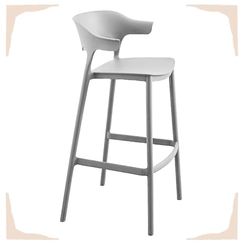 IMUNKT 65cm 75cm Tresenhocker Stapelbar Kunststoff Barstuhl Bistrohocker Mit Rückenlehne Modern Küchenstuhl Barhocker Für Bistro Café Küche(Light grey,65cm/26in) von IMUNKT