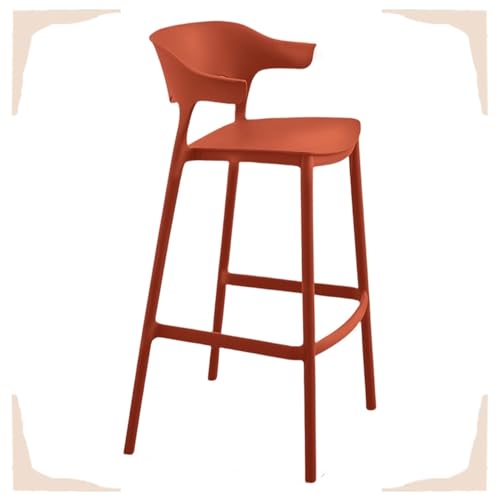 IMUNKT 65cm 75cm Tresenhocker Stapelbar Kunststoff Barstuhl Bistrohocker Mit Rückenlehne Modern Küchenstuhl Barhocker Für Bistro Café Küche(Orange,65cm/26in) von IMUNKT