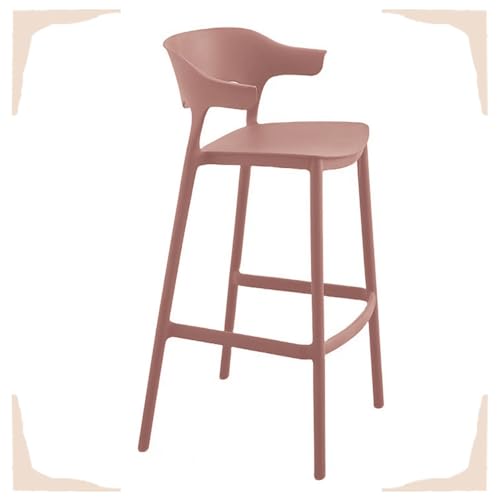IMUNKT 65cm 75cm Tresenhocker Stapelbar Kunststoff Barstuhl Bistrohocker Mit Rückenlehne Modern Küchenstuhl Barhocker Für Bistro Café Küche(Pink,65cm/26in) von IMUNKT
