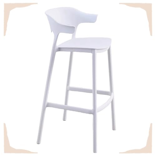 IMUNKT 65cm 75cm Tresenhocker Stapelbar Kunststoff Barstuhl Bistrohocker Mit Rückenlehne Modern Küchenstuhl Barhocker Für Bistro Café Küche(White,65cm/26in) von IMUNKT