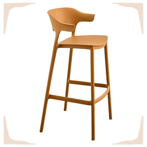 IMUNKT 65cm 75cm Tresenhocker Stapelbar Kunststoff Barstuhl Bistrohocker Mit Rückenlehne Modern Küchenstuhl Barhocker Für Bistro Café Küche(Yellow,75cm/30in) von IMUNKT