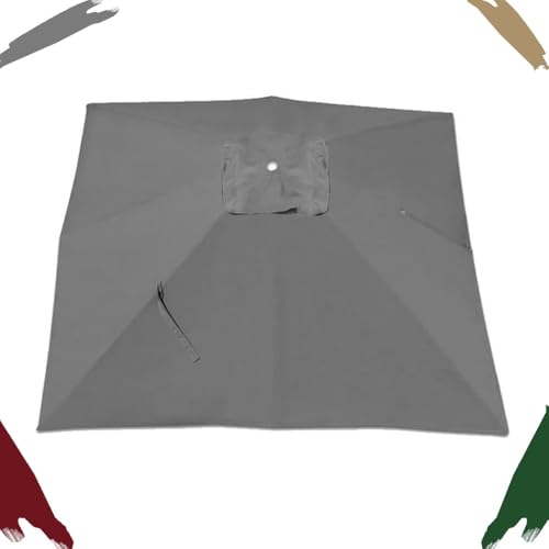 IMUNKT 8 Streben Ampelschirm Ersatzdach 2.5x2.5m 3x3m 4x3m Sonnenschirm Baldachin Ersatzabdeckung Terrassenschirm Überdachung Wasserdicht Stoff(Grey,250x250cm/8x8ft) von IMUNKT