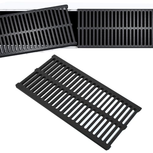 IMUNKT Abflussgitter Aus Polymer-Kunststoff, Rechteckig Kanal Abflussrost, Kanalabdeckung, Entwässerungsrinne, Für Haus, Gehweg, Hof, Terrasse, Gewerbe(50x25x2.5cm/19.7x9.8x1in) von IMUNKT