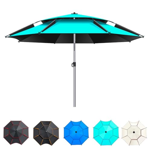 IMUNKT Angelschirm Im Freien Windschutz Strandschirm 180/200/220/240/260cm Angeln Sonnenschirm 360°Neigbar Für Picknick, Camping(Cyan,200cm/6.5ft) von IMUNKT