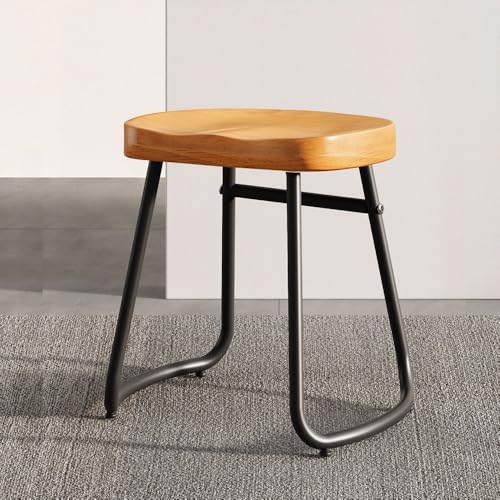 IMUNKT Bistrohocker Barhocker Aus Holz Und Metall Tresenhocker 45/65/75cm Barstuhl Küchenstühle Holz Sitz Gartenstuhl Industrie-Design(Light brown,45cm/17.7inch) von IMUNKT