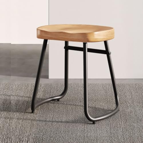 IMUNKT Bistrohocker Barhocker Aus Holz Und Metall Tresenhocker 45/65/75cm Barstuhl Küchenstühle Holz Sitz Gartenstuhl Industrie-Design(Wood,45cm/17.7inch) von IMUNKT