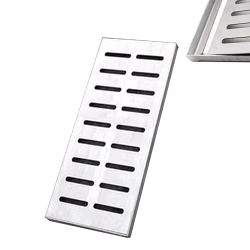 IMUNKT Edelstahl-Ablaufgitter Entwässerungsrinne Quadratischer Bodenablauf 100/150/200/400mm AußenAbflussgitter Kanalrost Für Hof-Regenwasserabläufe(60x30cm/23.6x11.8in) von IMUNKT