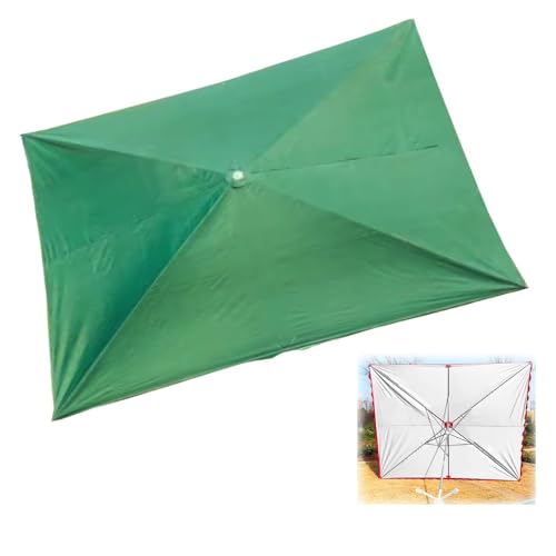 IMUNKT Ersatz-Sonnenschirm-Stoffbezug Rechteckig Terrassenschirm Ersatzbezug 250x200 200x200 300x200cm Garten Marktschirm Ersatz Baldachin 4/6 Streben(Green,200x150cm) von IMUNKT