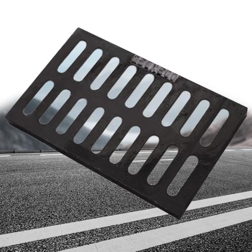 IMUNKT Gusseisen Abflussgitter Grabenabdeckung, Außenablaufabdeckung, Rechteckig Kanalrost Für Garten,Terrasse,Hof,Gehwege,Parkplatz(50x20x3cm/19.7x7.9x1.2in) von IMUNKT