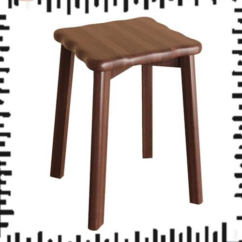 IMUNKT Küchenhocker Aus Massivholz, Stapelbare Barhocker Thekenhocker, Vintage Rückenfreier Bistrohocker Für Esszimmer Wohnzimmer, 43cm Hoch(Walnut) von IMUNKT