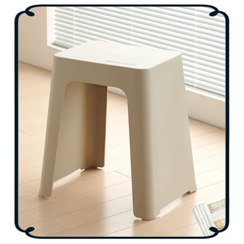 IMUNKT Kunststoff Barhocker 46cm, Küchenhocker Tragbarer Stapelbar Hocker, Tresenhocker Für Zuhause, Esszimmer, Wohnzimmer, Outdoor(Cream) von IMUNKT