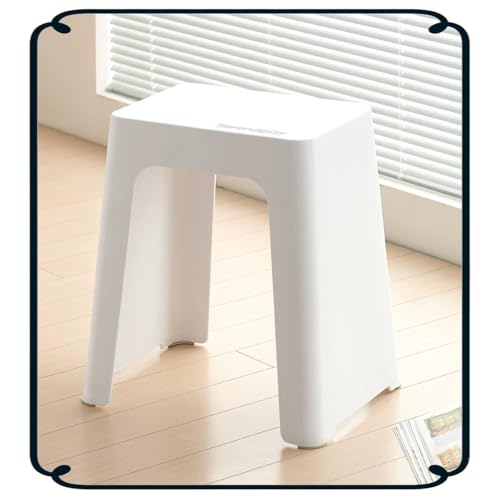 IMUNKT Kunststoff Barhocker 46cm, Küchenhocker Tragbarer Stapelbar Hocker, Tresenhocker Für Zuhause, Esszimmer, Wohnzimmer, Outdoor(White) von IMUNKT