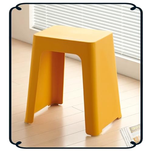 IMUNKT Kunststoff Barhocker 46cm, Küchenhocker Tragbarer Stapelbar Hocker, Tresenhocker Für Zuhause, Esszimmer, Wohnzimmer, Outdoor(Yellow) von IMUNKT