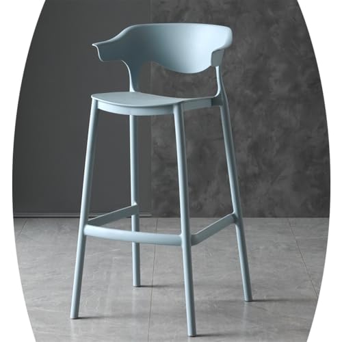 IMUNKT Kunststoff Barstuhl Stapelbar Tresenhocker 65cm 75cm Hochstuhl Für Küchen, Büro, Theke Moderne Barhocker Mit Fußstütze Und Lehne Moderne(Blue,75cm/29.5in) von IMUNKT