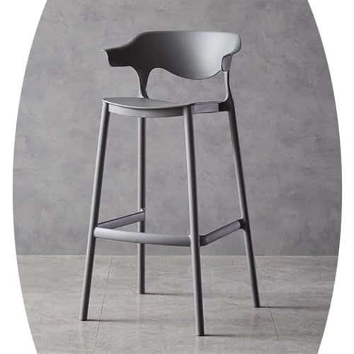IMUNKT Kunststoff Barstuhl Stapelbar Tresenhocker 65cm 75cm Hochstuhl Für Küchen, Büro, Theke Moderne Barhocker Mit Fußstütze Und Lehne Moderne(Dark grey,75cm/29.5in) von IMUNKT