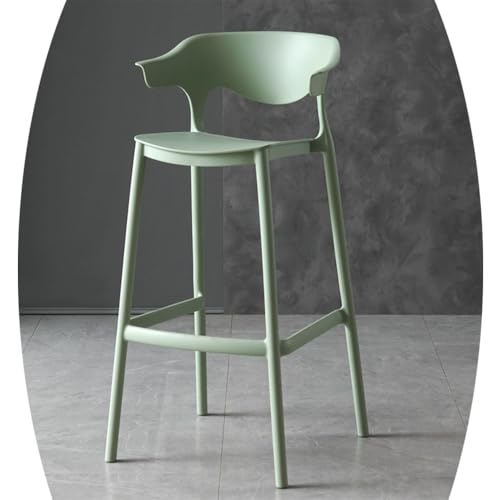 IMUNKT Kunststoff Barstuhl Stapelbar Tresenhocker 65cm 75cm Hochstuhl Für Küchen, Büro, Theke Moderne Barhocker Mit Fußstütze Und Lehne Moderne(Green,65cm/25.6in) von IMUNKT