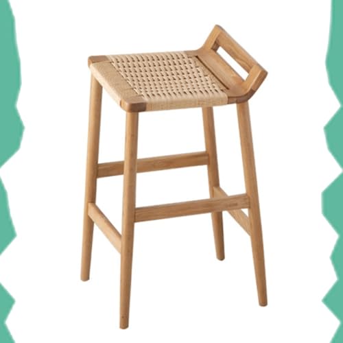 IMUNKT Massivholz Esszimmerstühle Tresenhocker Barstühle, Handgewebte Bauernhaus Küchenstühle, 69cm Hohe Barhocker Mit Kleine Lehne/Armlose IMUNKT Massivholz Esszimmerstühle Tresenhocker Barstühle, Handgewebte Bauernhaus Küchenstühle, 69cm Hohe Barhocker Mit Kleine Lehne/Armlose von IMUNKT