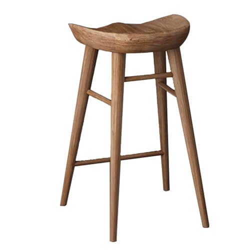 IMUNKT Massivholz Küchenhocker Tresenhocker Mit Fußstütze Barhocker 65cm Höhe Hocker Für Bistro Esszimmer Wohnzimmer Ergonomischer Stuhl(Coffee,65cm/25.6inch) von IMUNKT