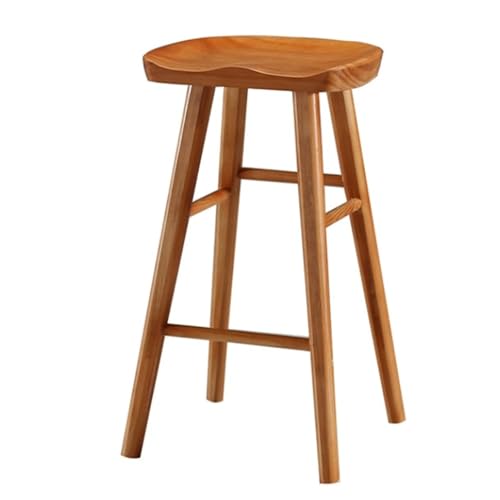 IMUNKT Massivholz Küchenhocker Tresenhocker Mit Fußstütze Barhocker 65cm Höhe Hocker Für Bistro Esszimmer Wohnzimmer Ergonomischer Stuhl(Teak,65cm/25.6inch) von IMUNKT