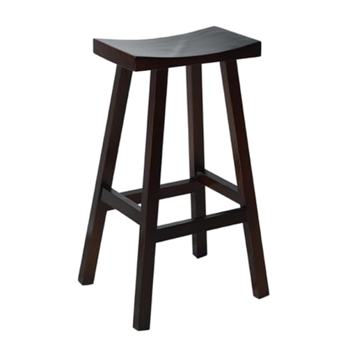 IMUNKT Massivholz Tresenhocker Barhocker Mit Fußstütze Ohne Lehne Küchenhocker Esszimmerstuhl 45/55/65/75cm Sitzhöhe Holz Barstühle(Walnut,75cm/29.5inch) von IMUNKT