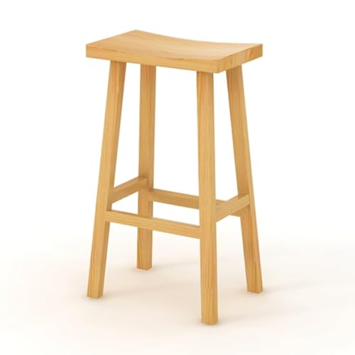 IMUNKT Massivholz Tresenhocker Barhocker Mit Fußstütze Ohne Lehne Küchenhocker Esszimmerstuhl 45/55/65/75cm Sitzhöhe Holz Barstühle(Wood,75cm/29.5inch) von IMUNKT