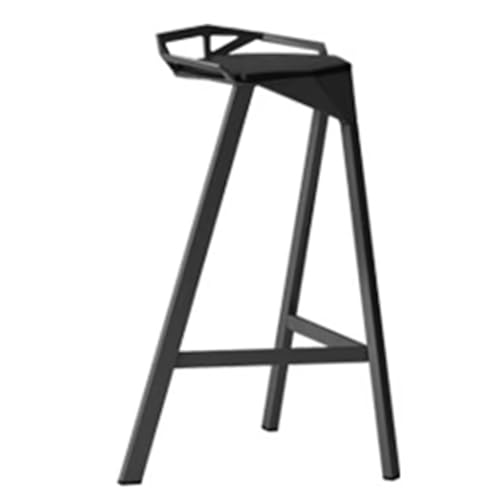 IMUNKT Metall Barhocker Mit Lehne Industrie Tresenhocker Küchenstühle Stapelbar Aus Barstuhl Eisen Bistrohocker Sitzhöhe 75cm Für Bistro, Café(Black,75cm/29.5in) von IMUNKT