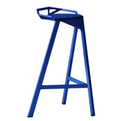 IMUNKT Metall Barhocker Mit Lehne Industrie Tresenhocker Küchenstühle Stapelbar Aus Barstuhl Eisen Bistrohocker Sitzhöhe 75cm Für Bistro, Café(Blue,65cm/25.5in) von IMUNKT