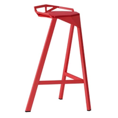 IMUNKT Metall Barhocker Mit Lehne Industrie Tresenhocker Küchenstühle Stapelbar Aus Barstuhl Eisen Bistrohocker Sitzhöhe 75cm Für Bistro, Café(Red,75cm/29.5in) von IMUNKT