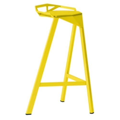 IMUNKT Metall Barhocker Mit Lehne Industrie Tresenhocker Küchenstühle Stapelbar Aus Barstuhl Eisen Bistrohocker Sitzhöhe 75cm Für Bistro, Café(Yellow,75cm/29.5in) von IMUNKT