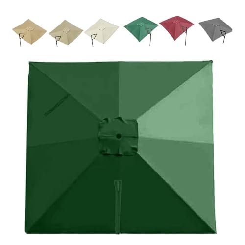 IMUNKT Quadratisch Sonnenschirm Ersatzbezug Ampelschirm-Stoffbezug 2.5x2.5m 3x3m 4x3m Garten Terrassenschirm Überdachung Ersatz Baldachin 8 Rippen(Green,3x3m(10'x10')) von IMUNKT