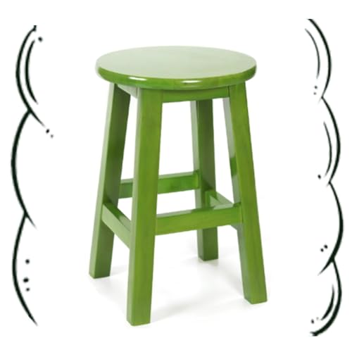 IMUNKT Round Barhocker Massivholz Tresenhocker Küchenhocker Schwarz/Braun/Grün Bistrohocker Barstuhl Sitzhöhe 80cm Hochstuhl Für Esszimmer(Green,50cm/20in) von IMUNKT