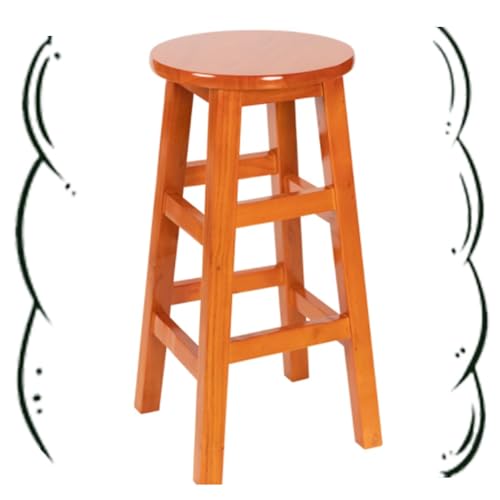 IMUNKT Round Barhocker Massivholz Tresenhocker Küchenhocker Schwarz/Braun/Grün Bistrohocker Barstuhl Sitzhöhe 80cm Hochstuhl Für Esszimmer(Rosewood,55cm/22in) von IMUNKT