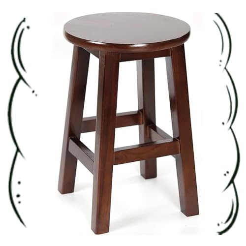 IMUNKT Round Barhocker Massivholz Tresenhocker Küchenhocker Schwarz/Braun/Grün Bistrohocker Barstuhl Sitzhöhe 80cm Hochstuhl Für Esszimmer(Walnut,45cm/18in) von IMUNKT
