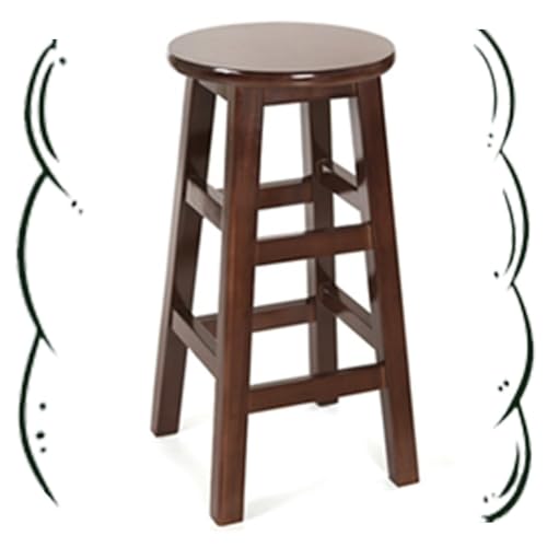 IMUNKT Round Barhocker Massivholz Tresenhocker Küchenhocker Schwarz/Braun/Grün Bistrohocker Barstuhl Sitzhöhe 80cm Hochstuhl Für Esszimmer(Walnut,80cm/32in) von IMUNKT