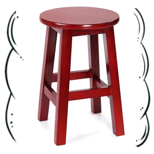 IMUNKT Round Barhocker Massivholz Tresenhocker Küchenhocker Schwarz/Braun/Grün Bistrohocker Barstuhl Sitzhöhe 80cm Hochstuhl Für Esszimmer(Wine red,50cm/20in) von IMUNKT