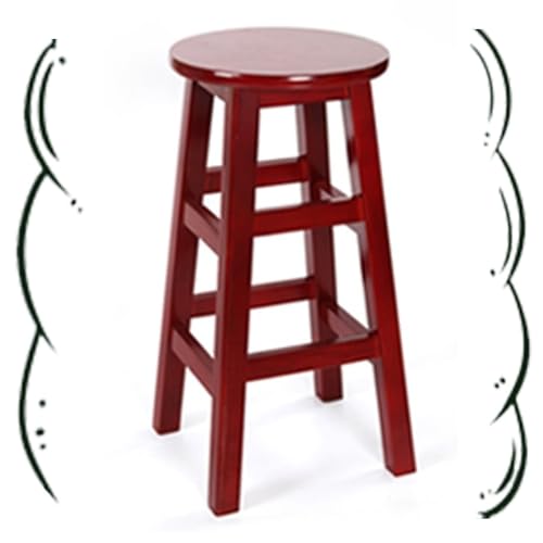 IMUNKT Round Barhocker Massivholz Tresenhocker Küchenhocker Schwarz/Braun/Grün Bistrohocker Barstuhl Sitzhöhe 80cm Hochstuhl Für Esszimmer(Wine red,75cm/30in) von IMUNKT