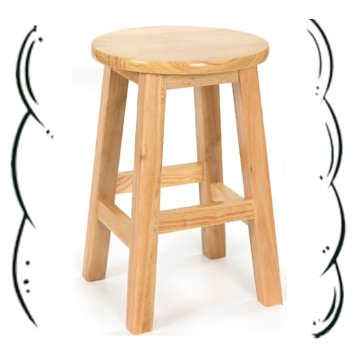 IMUNKT Round Barhocker Massivholz Tresenhocker Küchenhocker Schwarz/Braun/Grün Bistrohocker Barstuhl Sitzhöhe 80cm Hochstuhl Für Esszimmer(Wood,50cm/20in) von IMUNKT