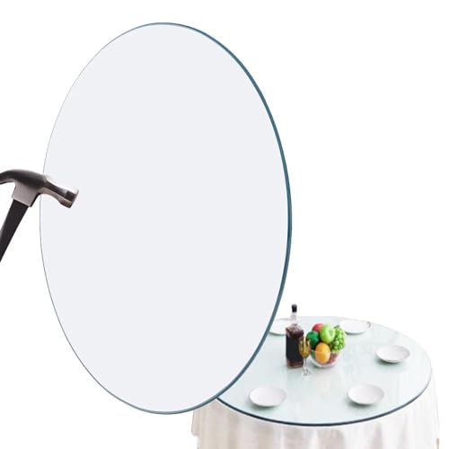 IMUNKT Runde Glasplatte Ø35-100cm, Tischplatte Gehärtetes Sicherheitsglas, Tisch Glasplatte Ersatzteil, 8mm Dick Transparent Gehärtetem Glas, Für Hotel, Haus(38cm(15in)) von IMUNKT